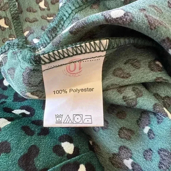 NWT Beach Sissi Sleevless Mini Dress in Green Leopard Print Size Small - Picture 6 of 12